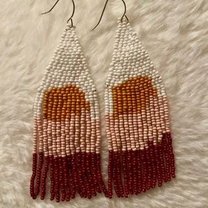 Sunset Hand beaded Earrings